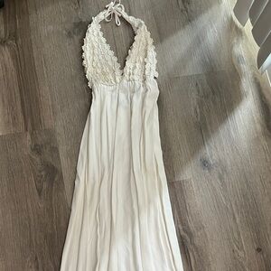 For Love And Lemons Cream Maxi halter Dress